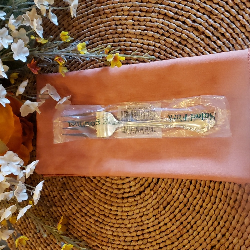ESTIA GOURMET Cascade Floral SS Salad Fork - NWT